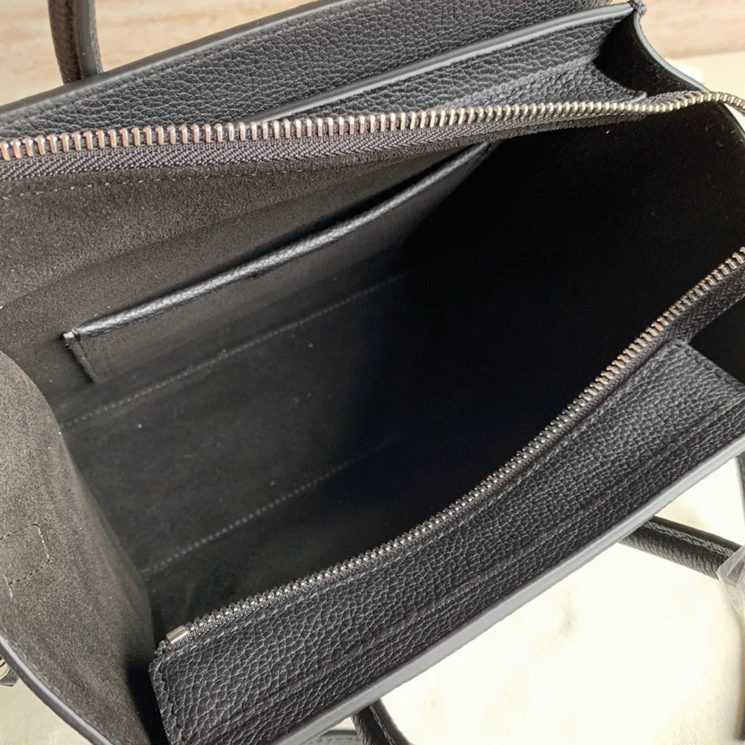Reference image illustrating Replica Celine Nano Luggage Tote Bag in Black – A Detailed Style Guide