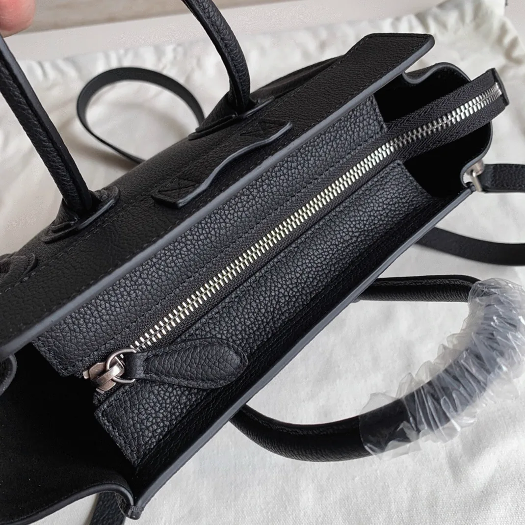 Reference image illustrating Replica Celine Nano Luggage Tote Bag in Black – A Detailed Style Guide
