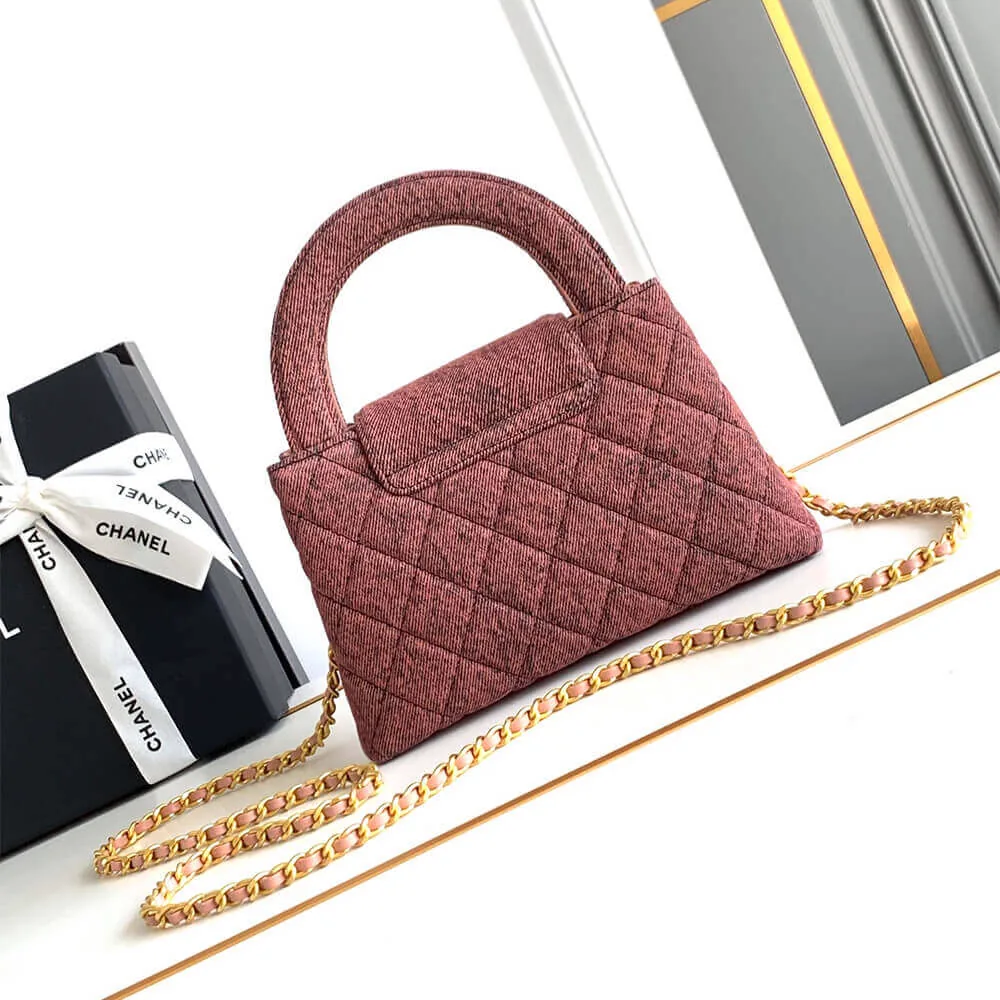 Reference image illustrating Replica Chanel Mini Shopping Bag in Washed Denim – Style AS4416