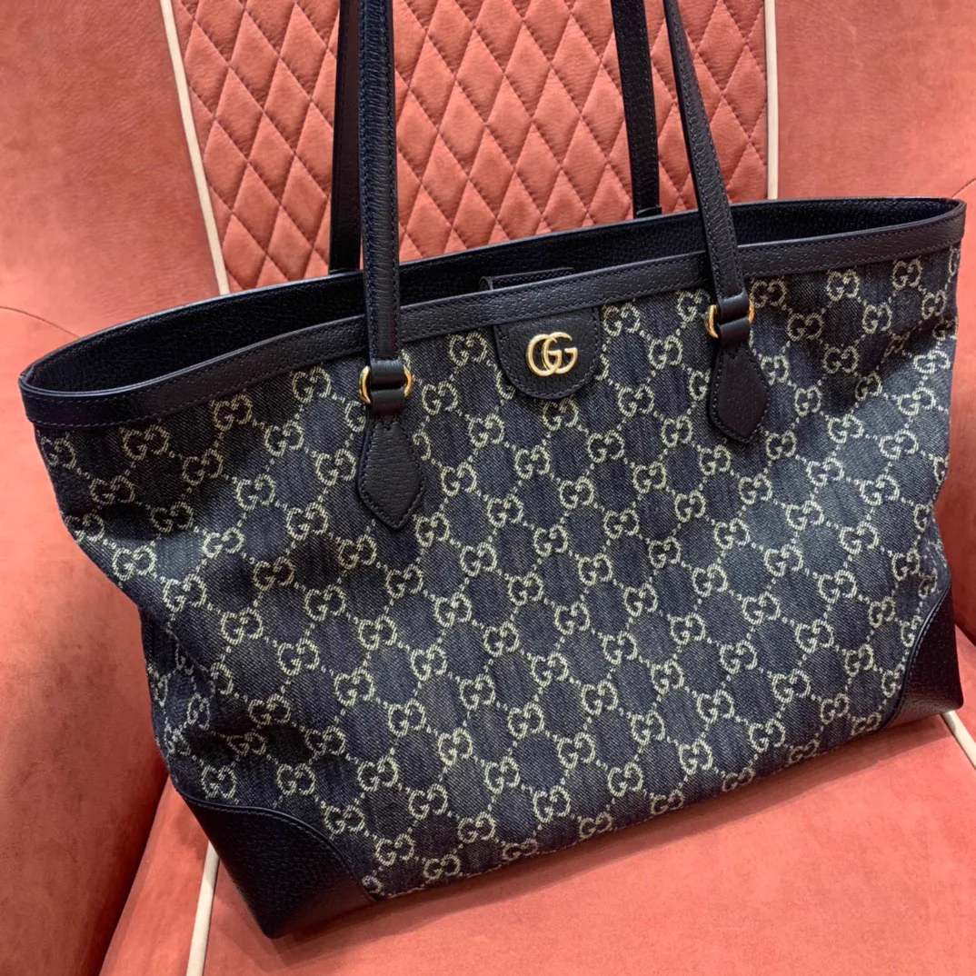 Replica Gucci Denim Tote Bag – Iconic Bucket Silhouette in Blue Denim thumbnail