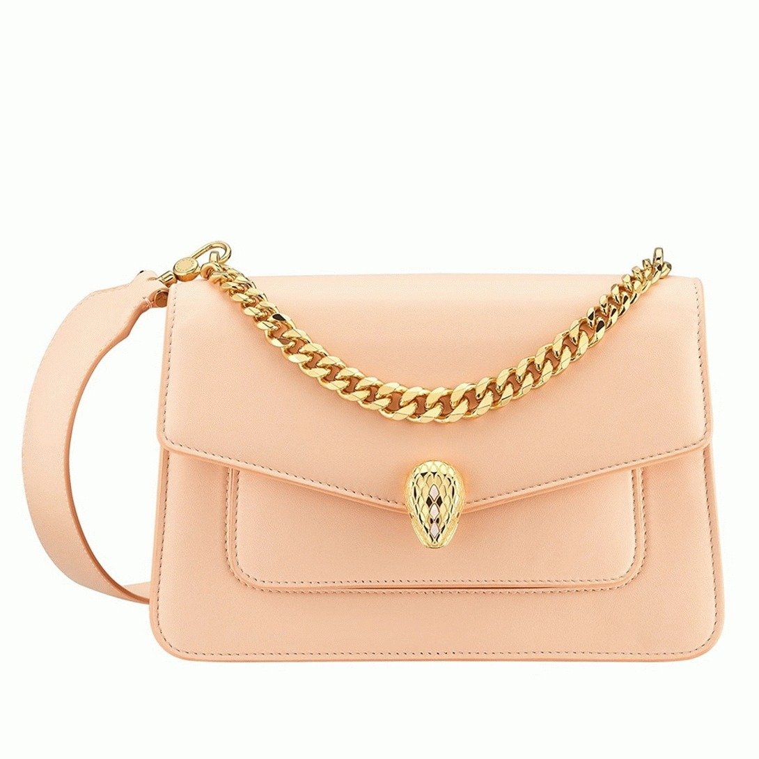 Replica Bvlgari Serpenti Forever Medium Crossbody Bag with Chain in Nude thumbnail