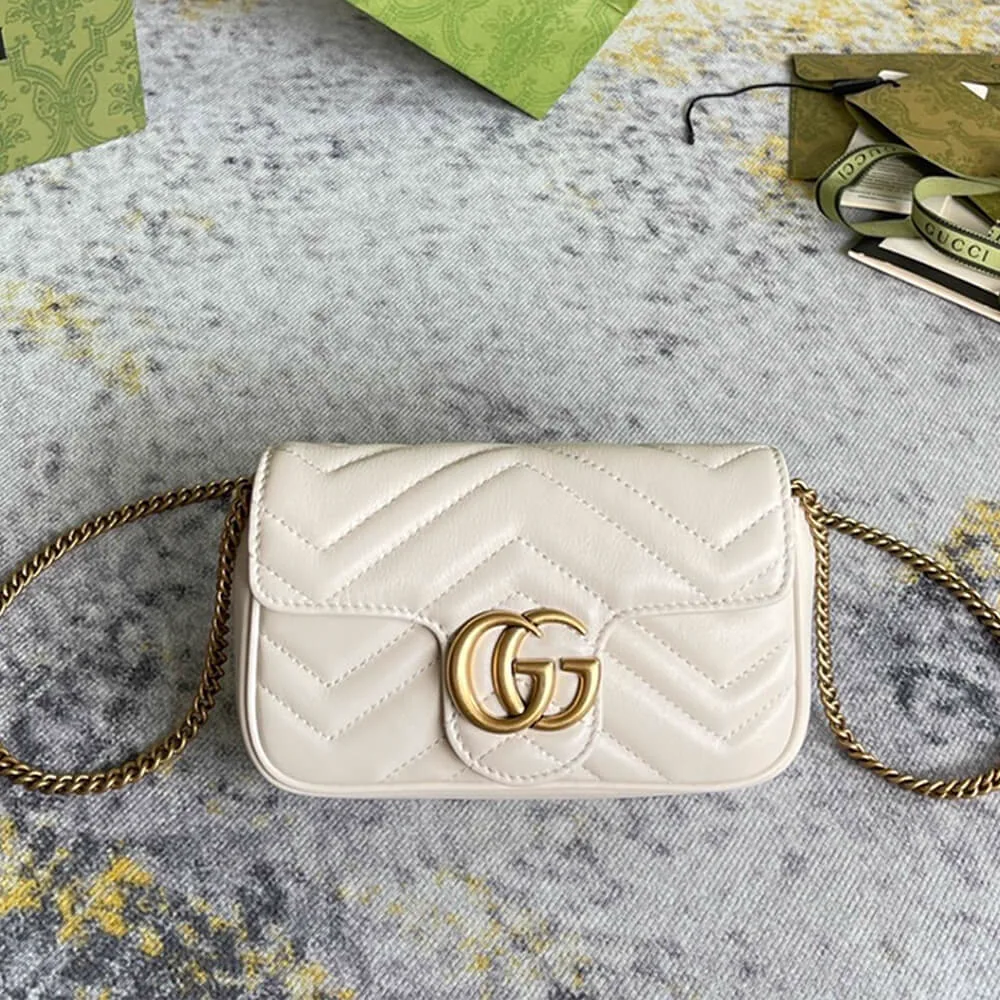 Replica Gucci GG Marmont Matelassé Leather Super Mini Bag – Iconic Chevron Design thumbnail