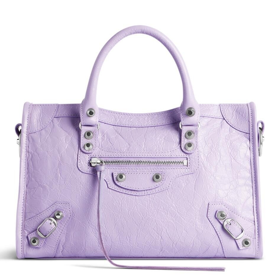 Replica Balenciaga Le City Small Bag in Lilas Arena Lambskin – A Style Icon Reimagined thumbnail