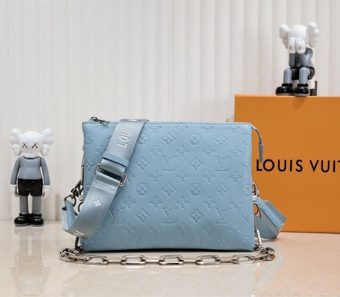 Replica Louis Vuitton Coussin PM Bag in Turquoise Blue with Jacquard Strap thumbnail