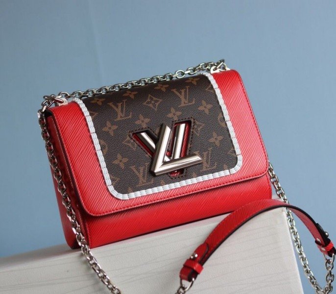 Replica Louis Vuitton Epi Leather Twist MM Canvas Trompe-l'œil Braid Bag in Red thumbnail
