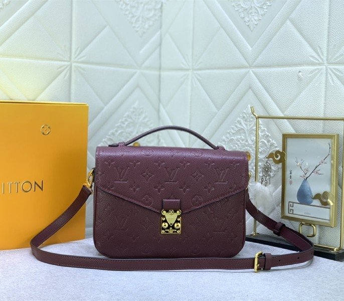 Replica LV Monogram Empreinte Leather Métis Hobo Bag in Wine thumbnail