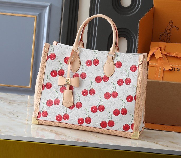 Replica LV x TM Monogram Cherry Canvas Onthego MM in White Style 25201 thumbnail