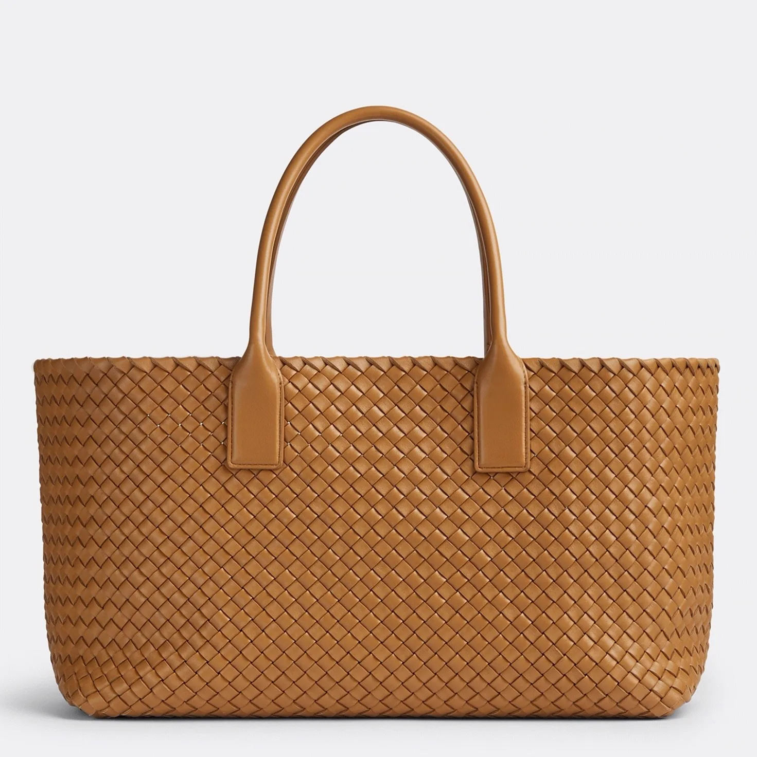 Replica Bottega Veneta Cabat Medium Bag in Caramel Intrecciato Lambskin thumbnail