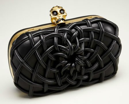 Alexander McQueen Skull Clutch Spring 2012: Woven Cord, Pearl, and Crystal Box Clutches thumbnail
