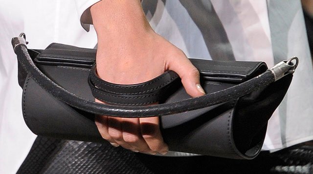 Reference image illustrating Alexander Wang Spring 2013 Handbags: Athletic Neutrals, Netting & Terrycloth on the Runway
