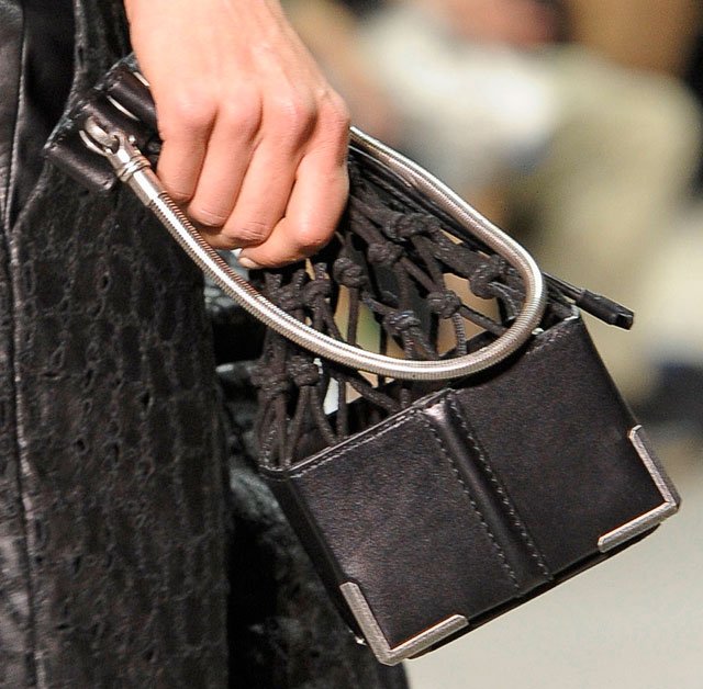 Reference image illustrating Alexander Wang Spring 2013 Handbags: Athletic Neutrals, Netting & Terrycloth on the Runway