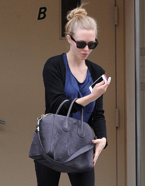 Reference image illustrating Amanda Seyfried’s Handbag Collection: Givenchy, Prada, Chanel & More