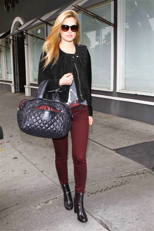 Reference image illustrating Bar Rafaeli Spotted with a Rare Chanel Coco Cocoon Puffed Lambskin Satchel