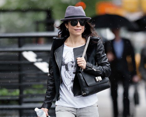 Bethenny Frankel Braving NYC Rain with a Christian Louboutin Sweet Charity Shoulder Bag thumbnail