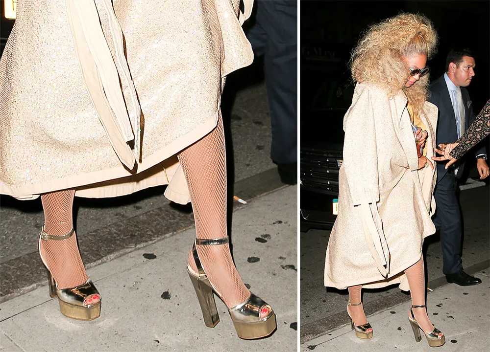 Reference image illustrating Beyoncé's Soul Train Birthday Party: The Most Dazzling Designer Shoes Worn by Celebrities