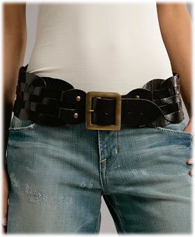 Black & Brown London Chelsea Wide-Link Belt: A Chunky Leather Statement Piece for Denim Lovers thumbnail