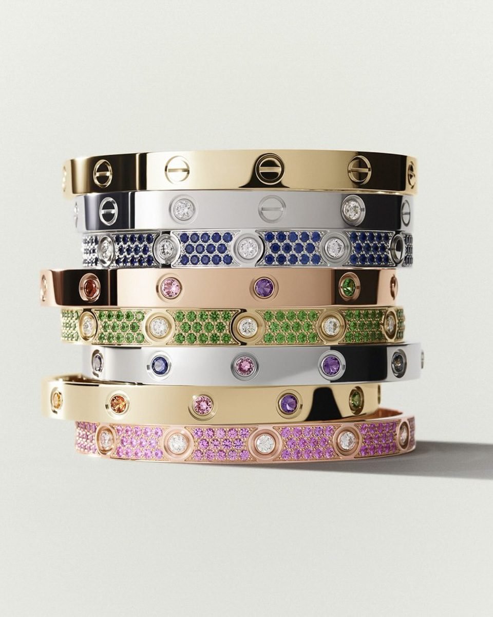 Reference image illustrating Cartier Rainbow Love Bracelet Returns: Inside the New Love Color Capsule Collection