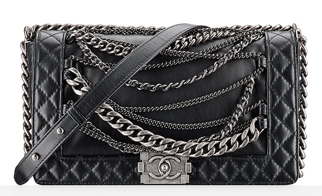 Reference image illustrating Chanel Fall 2013 Handbag Collection: Classic Flaps, Boy Bags & Runway Clutches