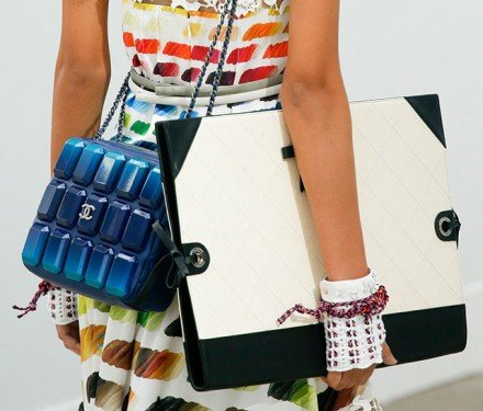 Chanel Spring 2014 Handbags: Artistic Graffiti Backpacks and Oversized Portfolios Steal the Runway thumbnail