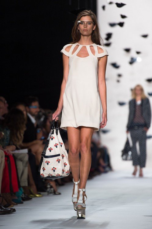 Reference image illustrating Diane von Furstenberg and Google Glass Debut at New York Fashion Week Spring 2013