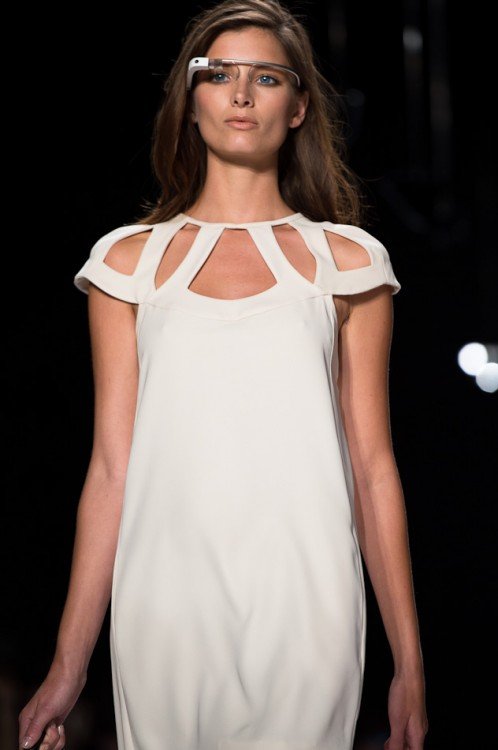 Reference image illustrating Diane von Furstenberg and Google Glass Debut at New York Fashion Week Spring 2013
