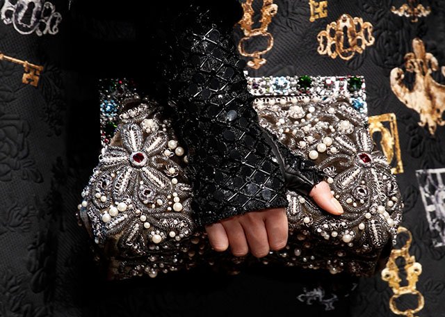 Reference image illustrating Dolce & Gabbana Fall 2014 Handbags: A Masterclass in Ornate Italian Luxury