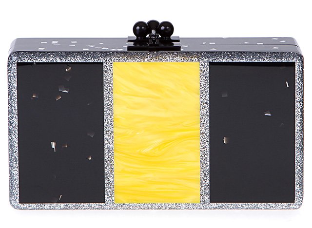 Reference image illustrating Edie Parker Fall 2014 Clutches: Retro-Modern Gemstones and Custom Nameplates