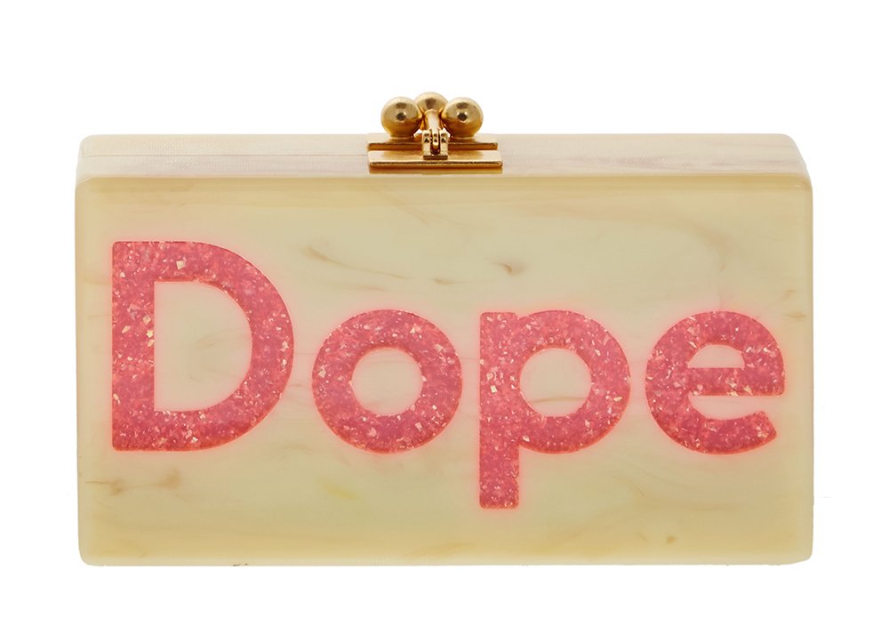Reference image illustrating Edie Parker Resort 2015: Tie-Dye Acrylic Clutches and New Silhouettes for Evening