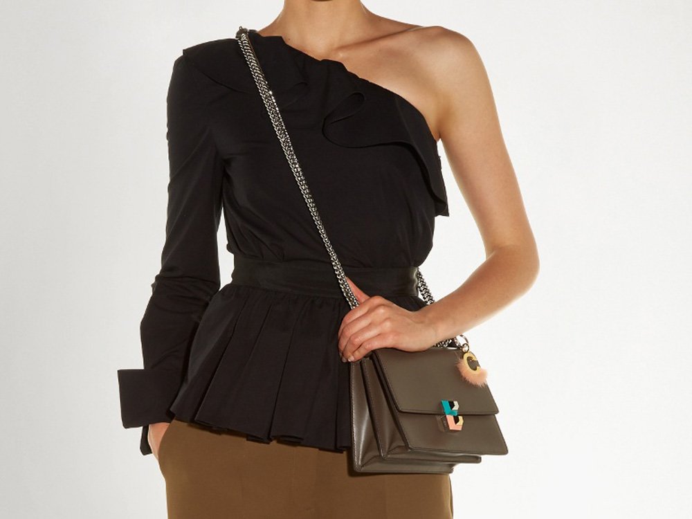 Reference image illustrating Fendi Rainbow Bag Spring 2017: First Look at the New Chain-Strap Flap Shoulder Bag