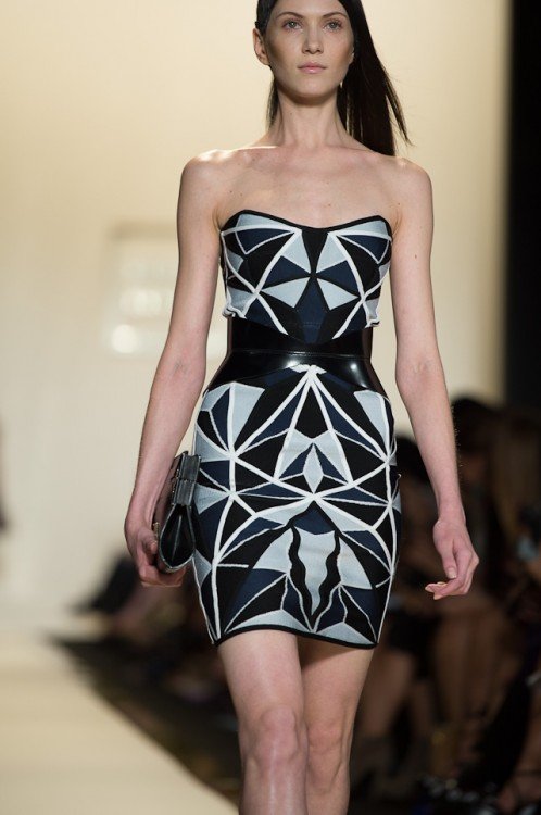 Reference image illustrating Hervé Léger Spring 2013: Subtle Silhouette Shifts and Richer Textures