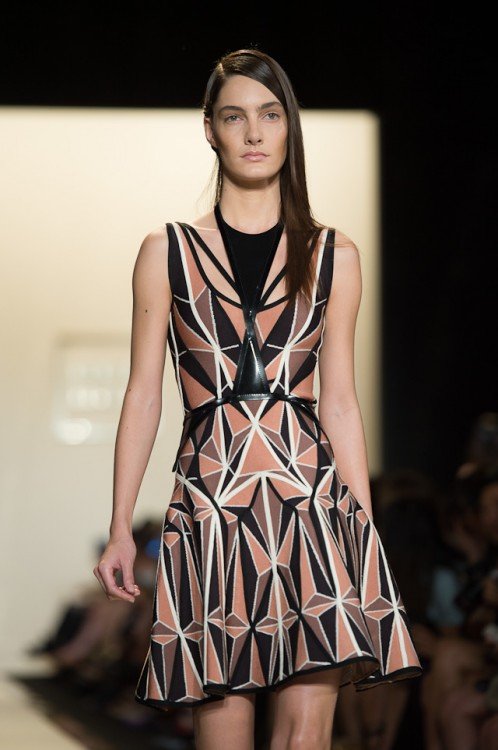 Reference image illustrating Hervé Léger Spring 2013: Subtle Silhouette Shifts and Richer Textures