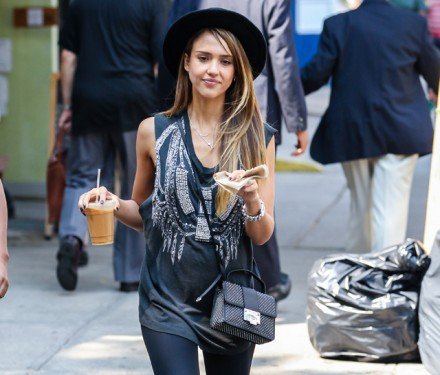 Jessica Alba’s Jimmy Choo Rebel Mini Studded Bag Steals the NYC Street Style Spotlight thumbnail