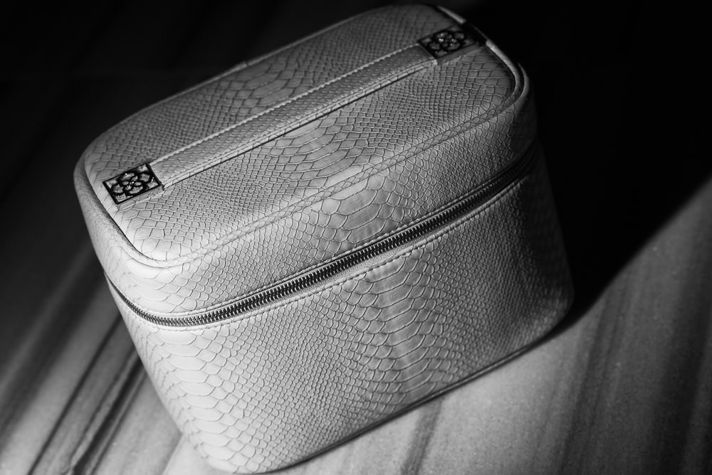 Reference image illustrating Kendra Scott Beauty Bags: Faux Python Train Cases and Cosmetic Organizers for Holiday Gifting