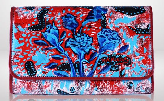 Reference image illustrating LaLucca Art Bags: Hand-Painted Clutches That Are Truly One-of-a-Kind