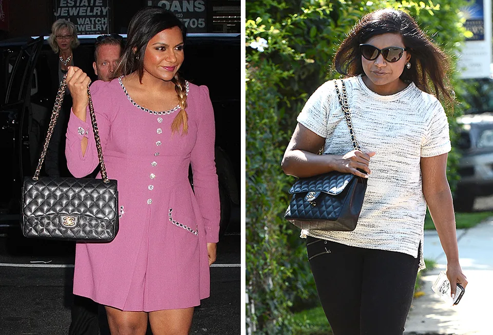 Reference image illustrating Mindy Kaling’s Chanel Classic Flap Bag: A Celebrity Style Staple