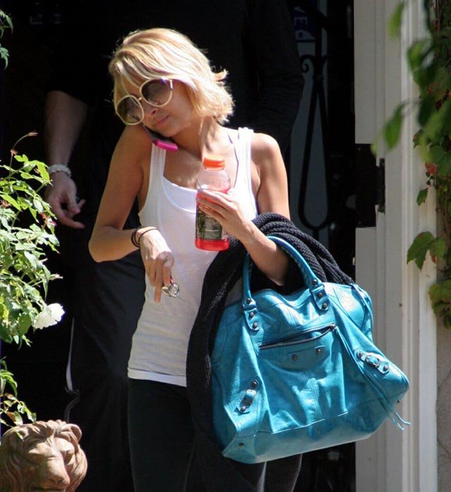 Reference image illustrating Nicole Richie's Iconic Handbag Collection: Balenciaga, Chanel, Hermès & More