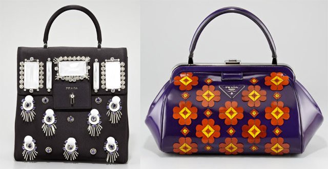 Prada Fall 2012 Handbags Arrive: Embellished Totes, Jeweled Clutches & Floral Doctor Bags thumbnail