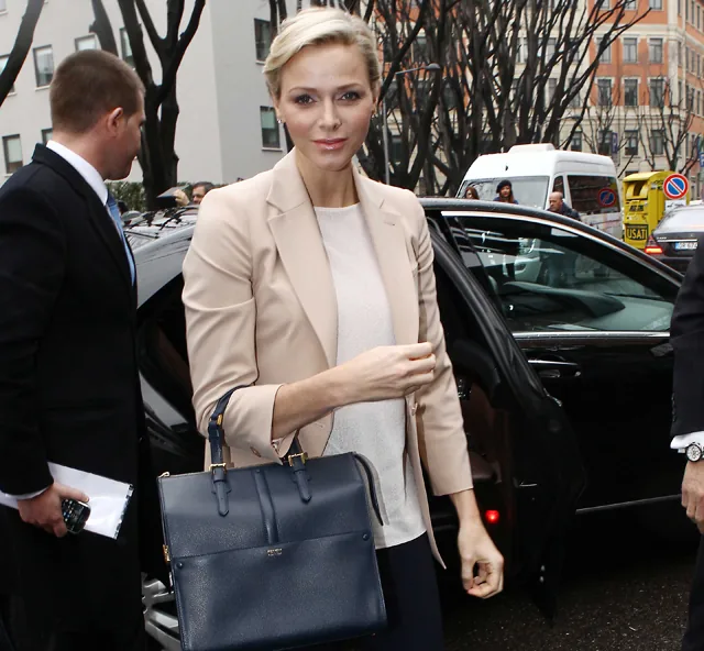 Reference image illustrating Princess Charlene of Monaco Chooses Armani for Milan Fashion Week Fall 2013