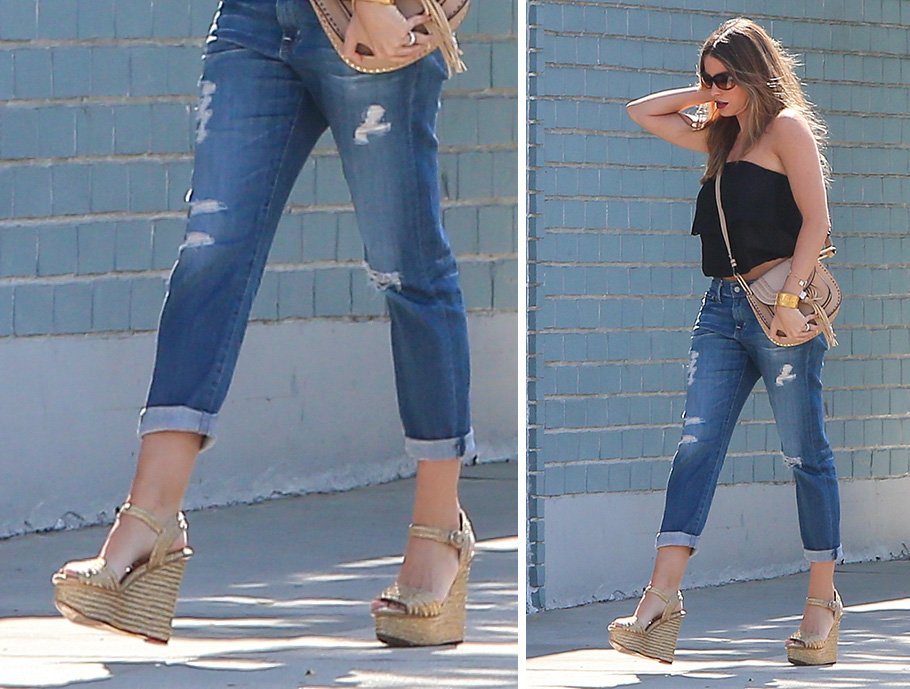 Reference image illustrating Sofia Vergara’s Designer Shoe Obsession: Platform Sandals and Pumps for Every Outing