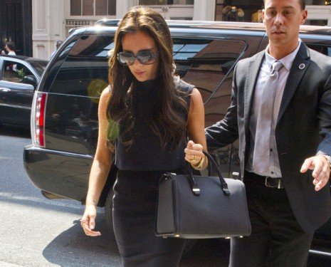 Victoria Beckham Spotted Carrying Her Own Victoria Mini Tote While Shopping at J.Crew in SoHo thumbnail