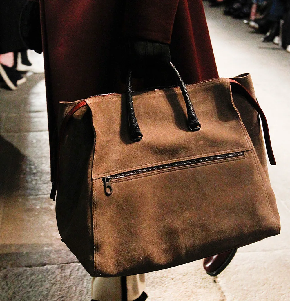 Reference image illustrating Bottega Veneta Fall 2017 Runway Bags: Ultra-Luxe Classics for Men and Women