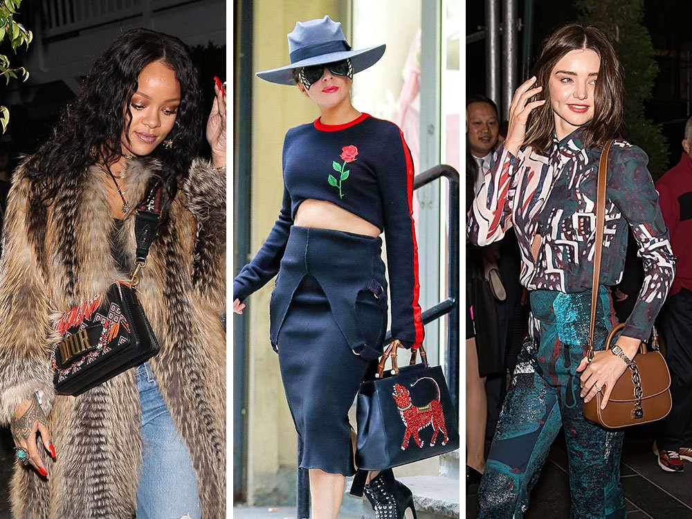 Reference image illustrating Celebrities Embrace Beaded, Crystal-Embroidered Bags from Gucci, Dior, and Saint Laurent