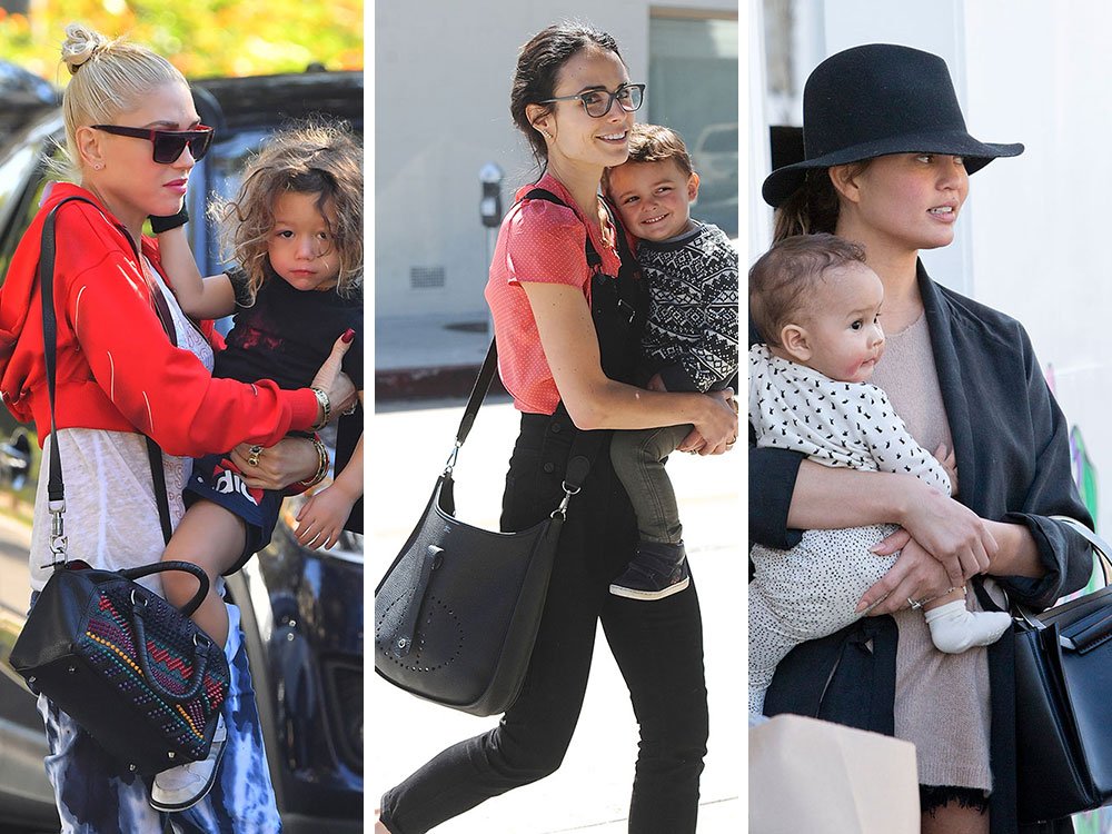Reference image illustrating Celebrity Mom Handbag Style: What Alessandra Ambrosio, Chrissy Teigen, and More Carry with Their Kids