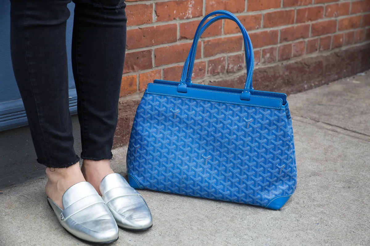 Reference image illustrating Goyard Bellechasse PM Tote Review: Why the Blue Canvas Bag Is a Summer Essential