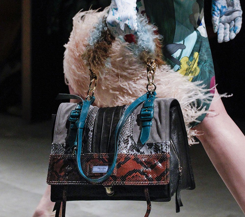 Reference image illustrating Prada Fall 2017 Handbags: Where Minimalist Frames Meet Maximalist Fur