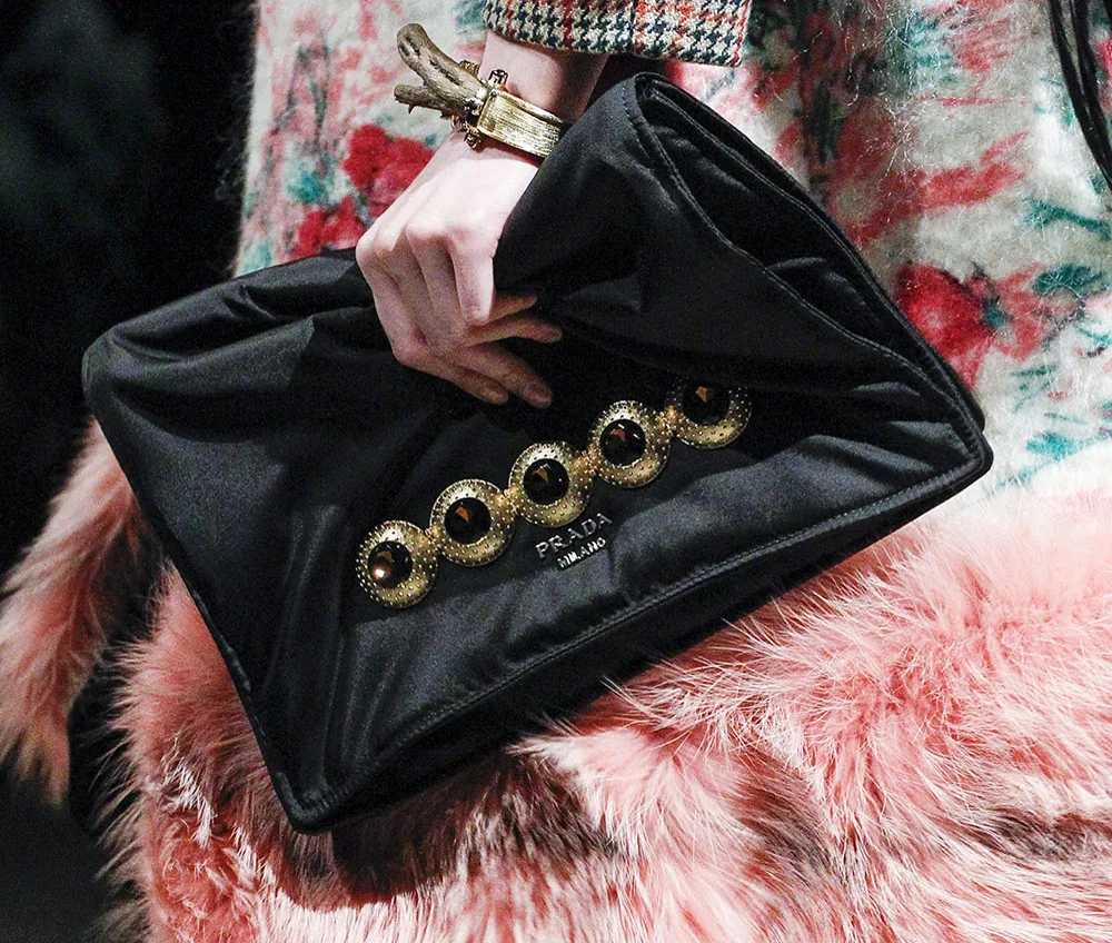 Reference image illustrating Prada Fall 2017 Handbags: Where Minimalist Frames Meet Maximalist Fur