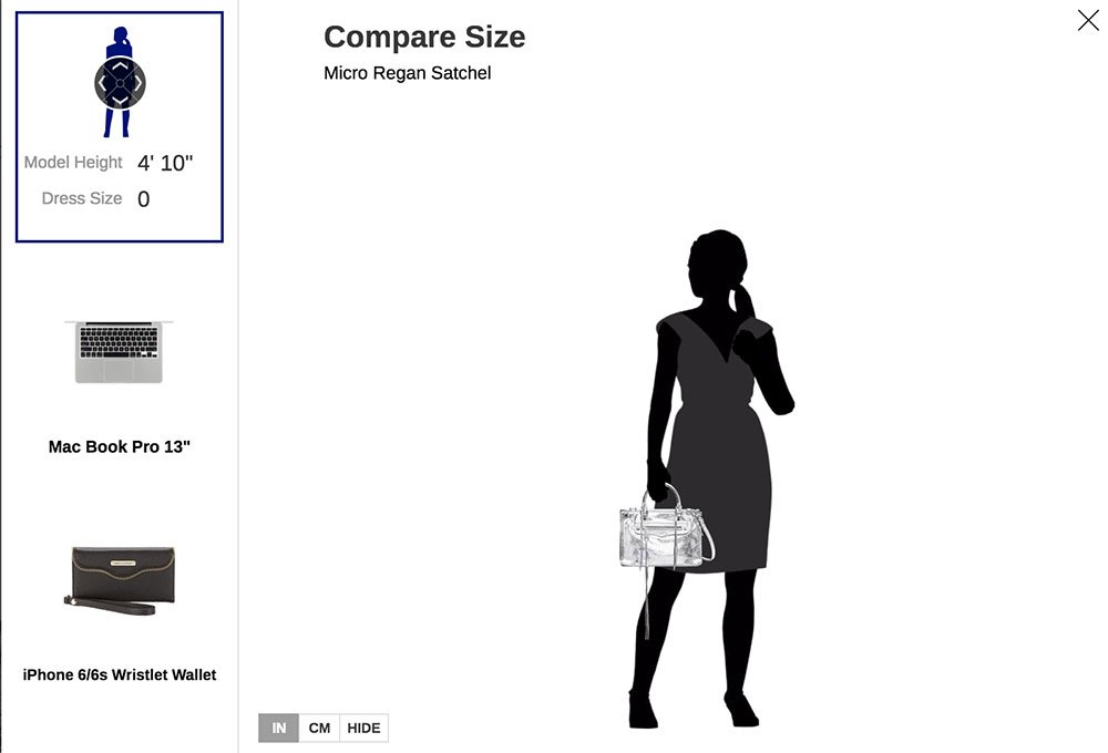 Reference image illustrating Why Luxury Handbag Sites Should Offer Size Comparisons Like Rebecca Minkoff