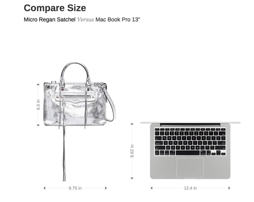 Reference image illustrating Why Luxury Handbag Sites Should Offer Size Comparisons Like Rebecca Minkoff