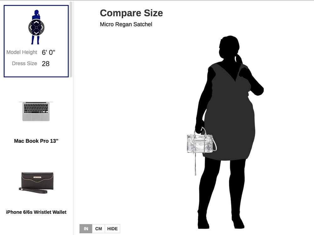 Reference image illustrating Why Luxury Handbag Sites Should Offer Size Comparisons Like Rebecca Minkoff