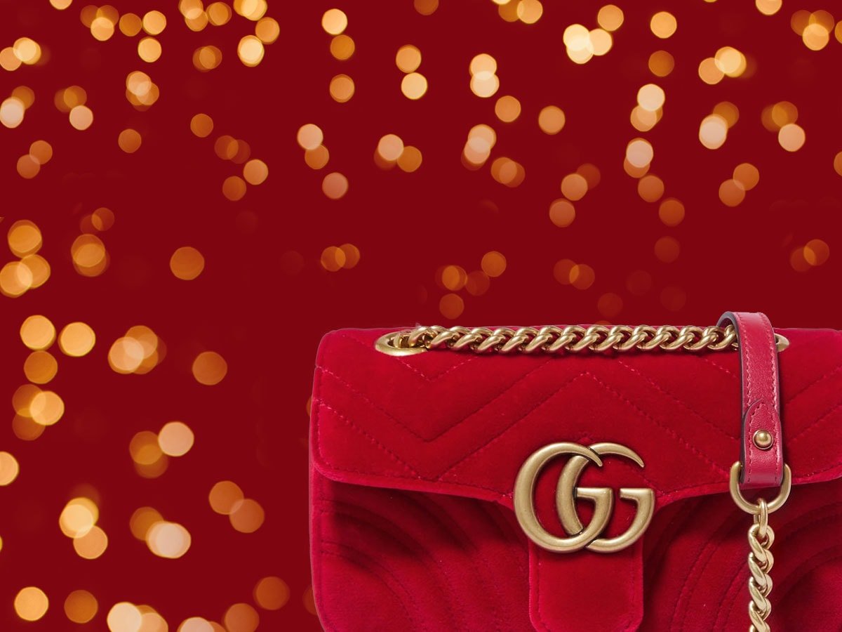 Reference image illustrating 12 Holiday Party Handbags That Make a Statement: Velvet, Crystals & More